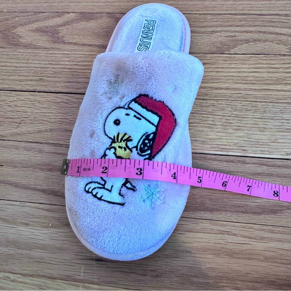 Peanuts Ladies Slippers US Size M 7/8 Pink Furry Snoopy Woodstock House Shoes - Picture 10 of 13